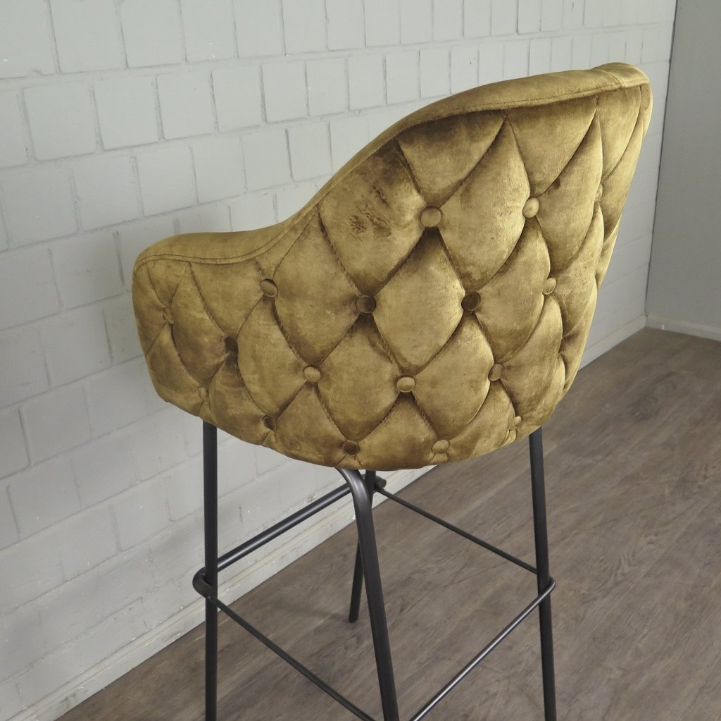 Barhocker Barstuhl Gold Velour