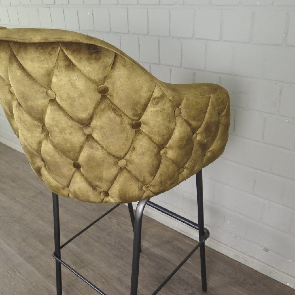 Barhocker Barstuhl Gold Velour
