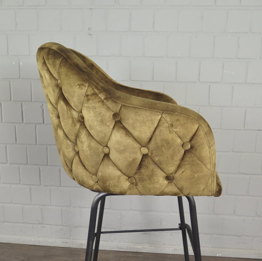 Barhocker Barstuhl Gold Velour