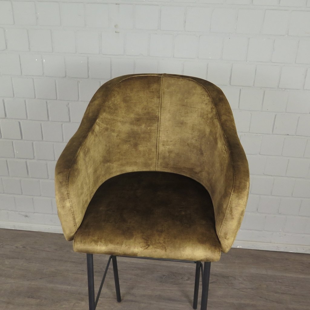 Barhocker Barstuhl Gold Velour