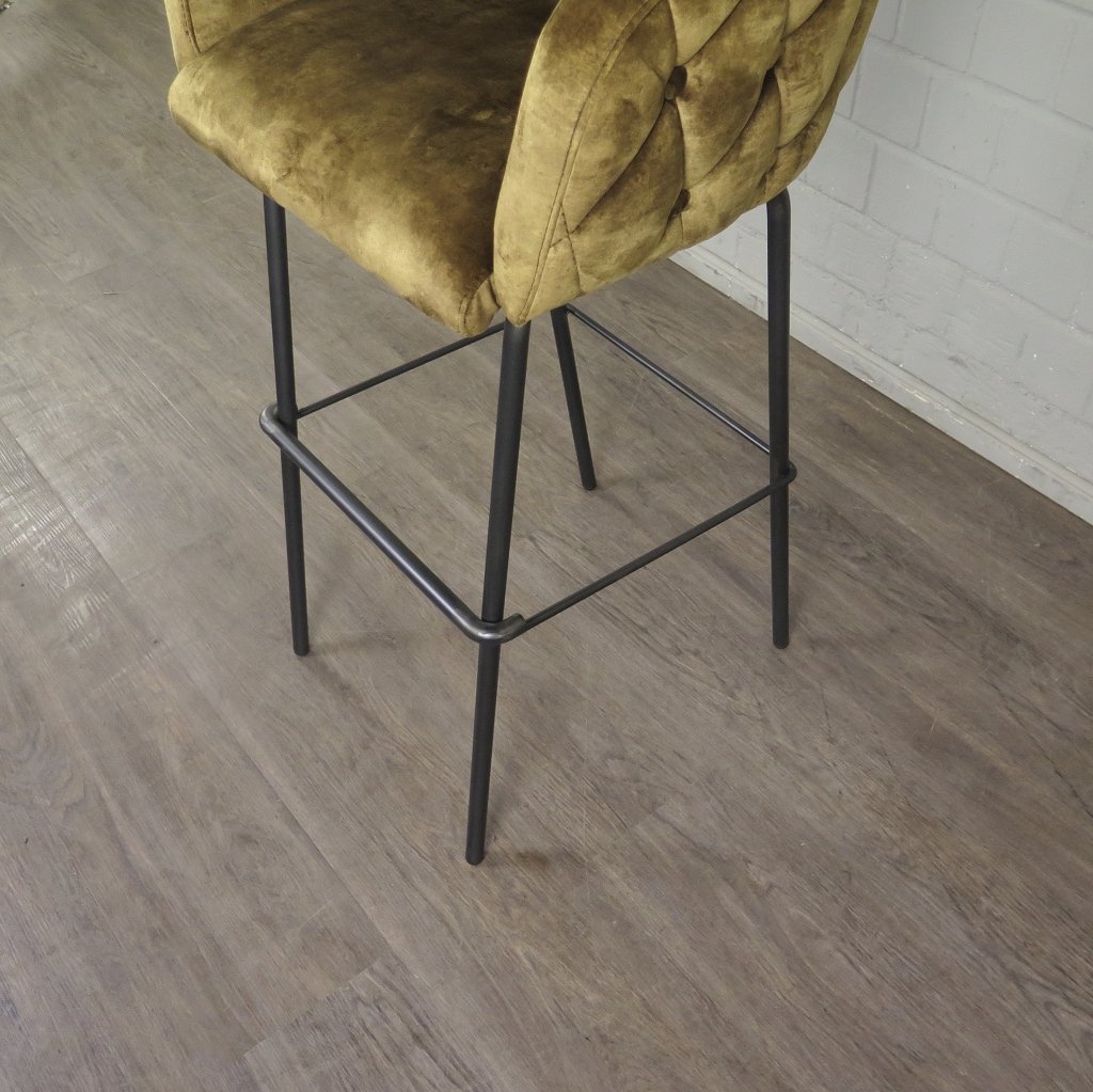 Barhocker Barstuhl Gold Velour