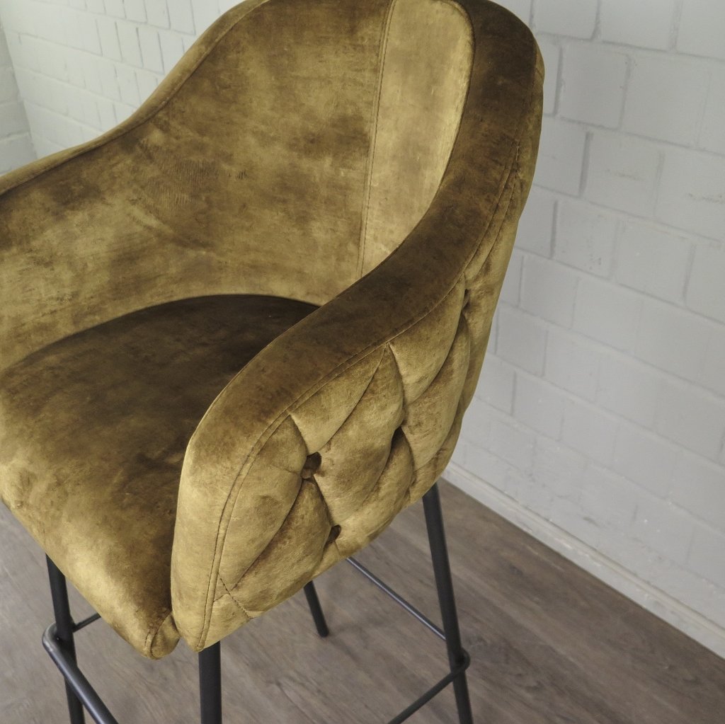 Barhocker Barstuhl Gold Velour