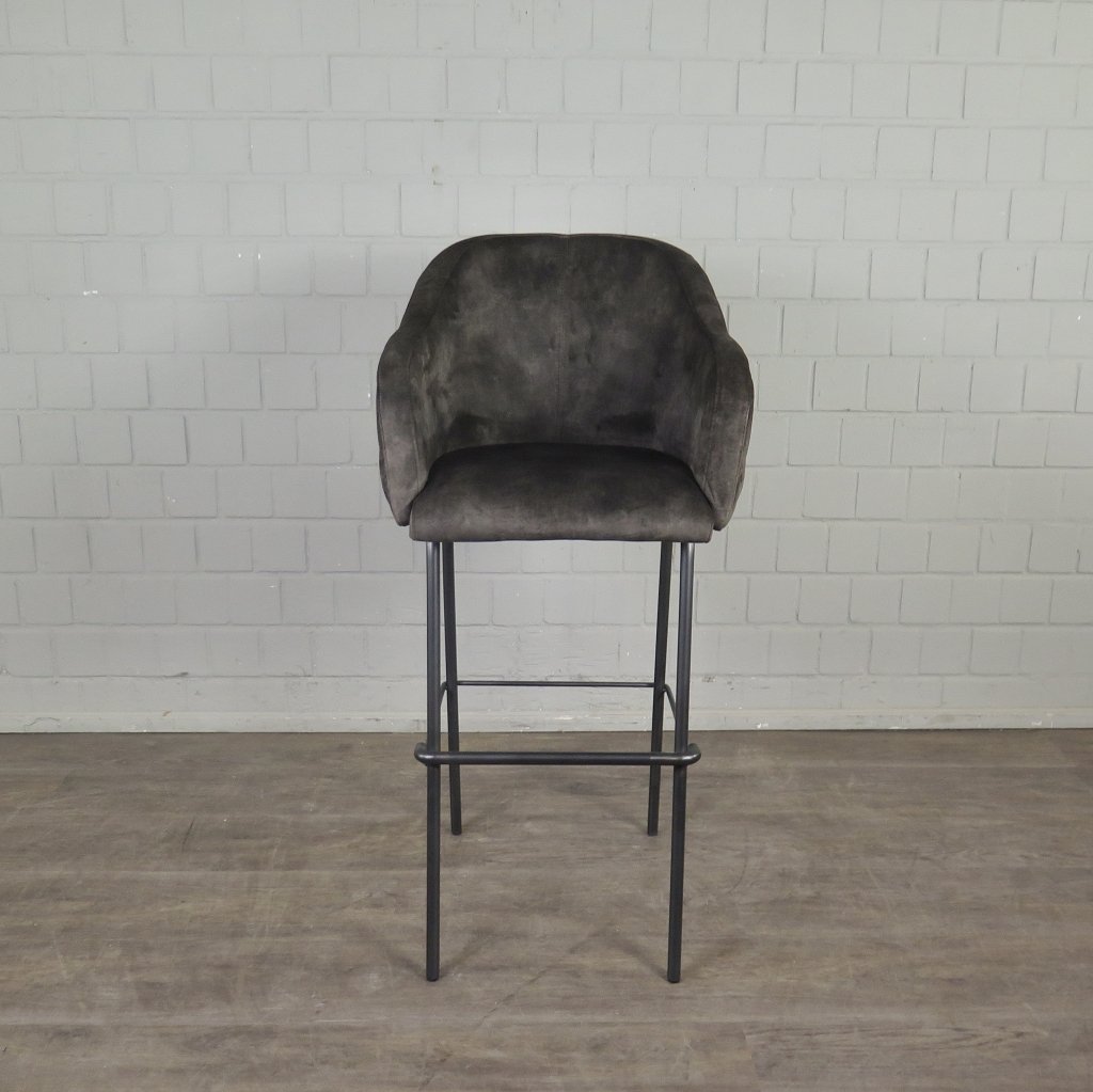 Barhocker Barstuhl Braun Velour