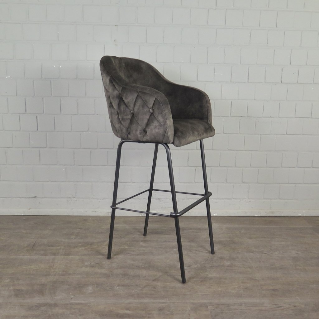 Barhocker Barstuhl Braun Velour