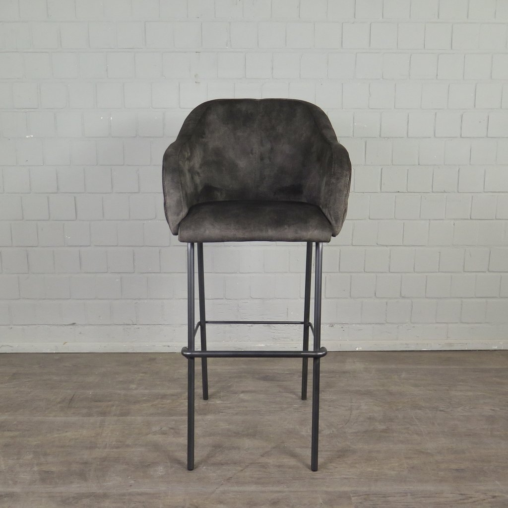 Barhocker Barstuhl Braun Velour