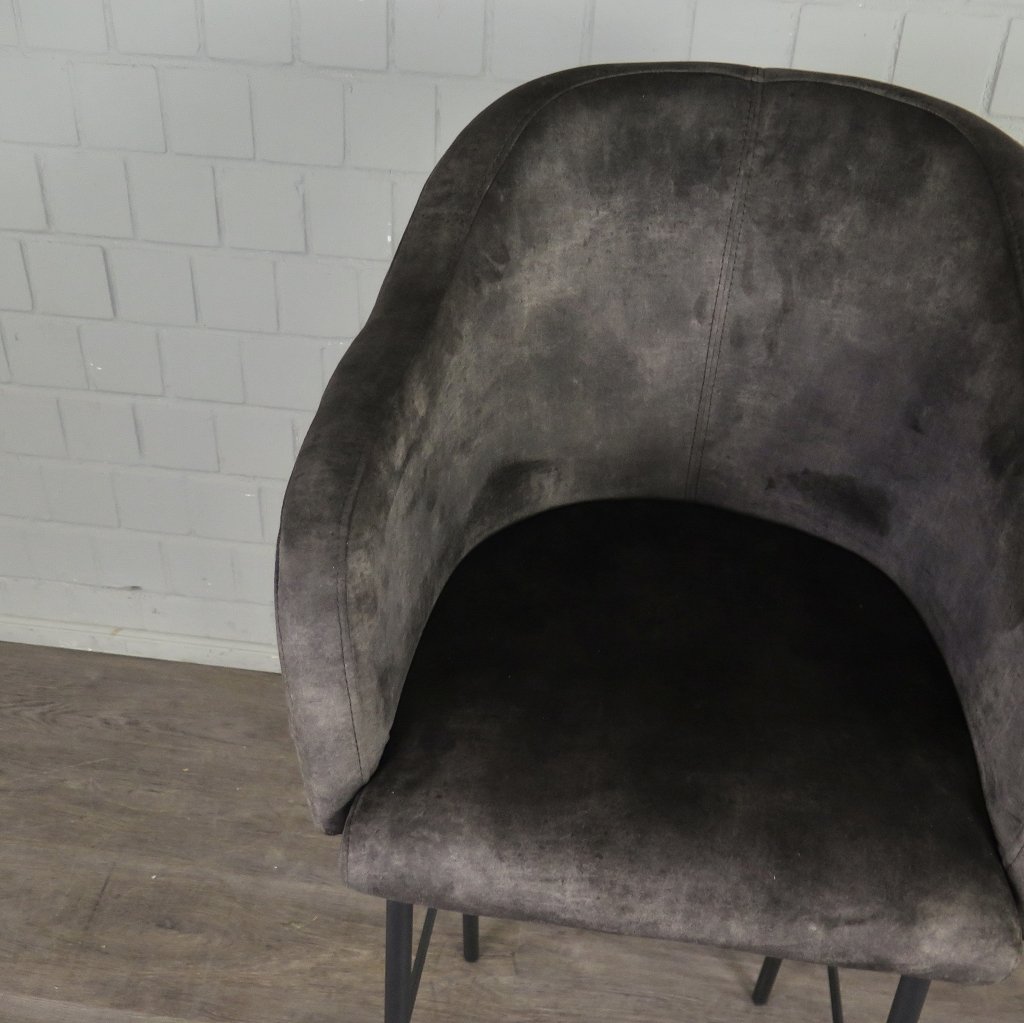 Barhocker Barstuhl Braun Velour