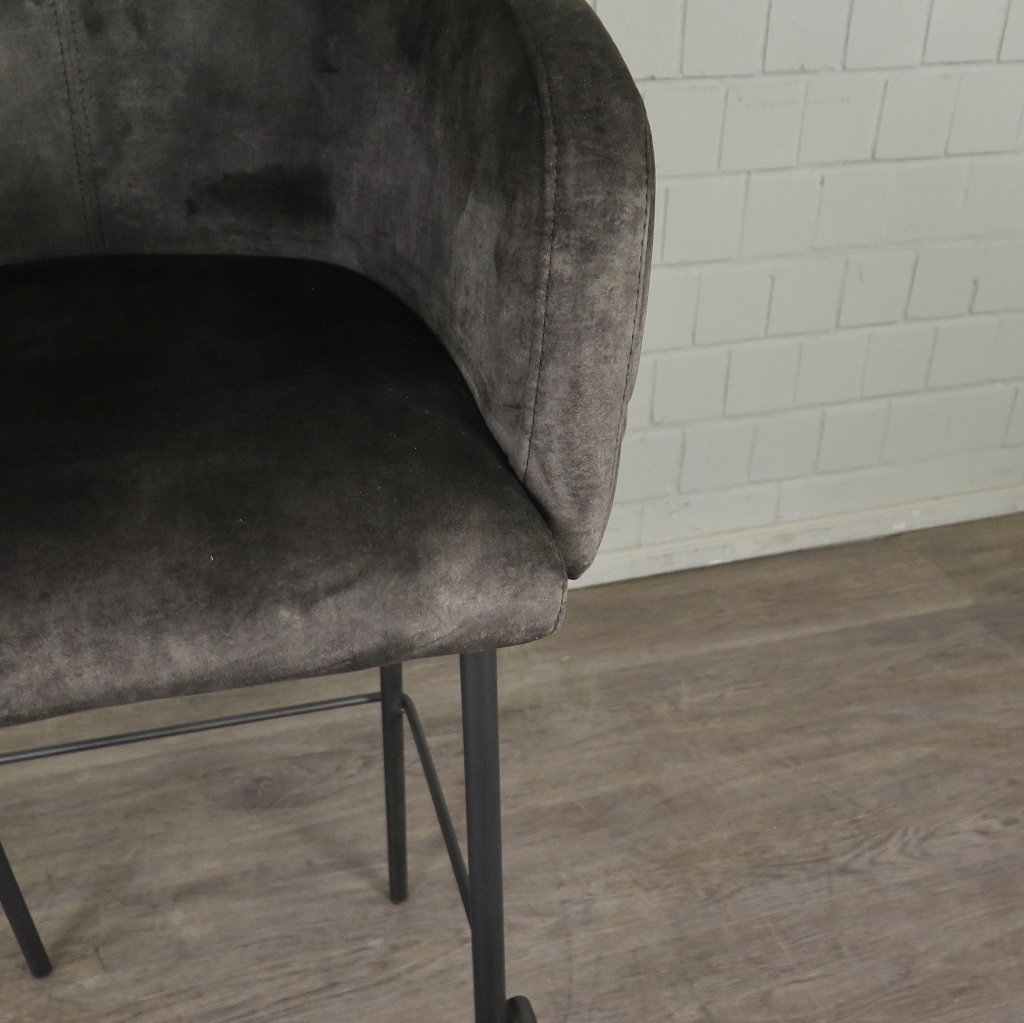 Barhocker Barstuhl Braun Velour