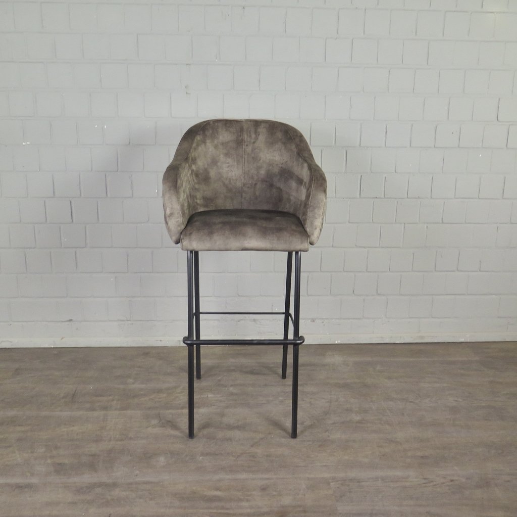 Barhocker Barstuhl Taupe Velour