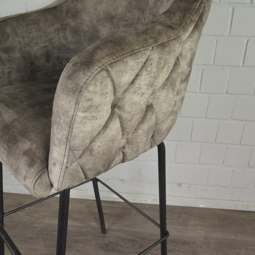 Barhocker Barstuhl Taupe Velour
