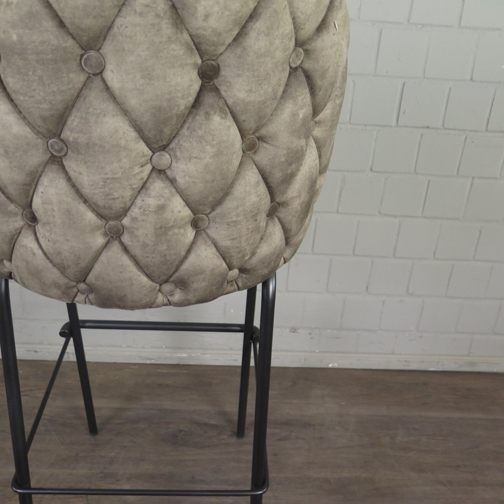 Barhocker Barstuhl Taupe Velour
