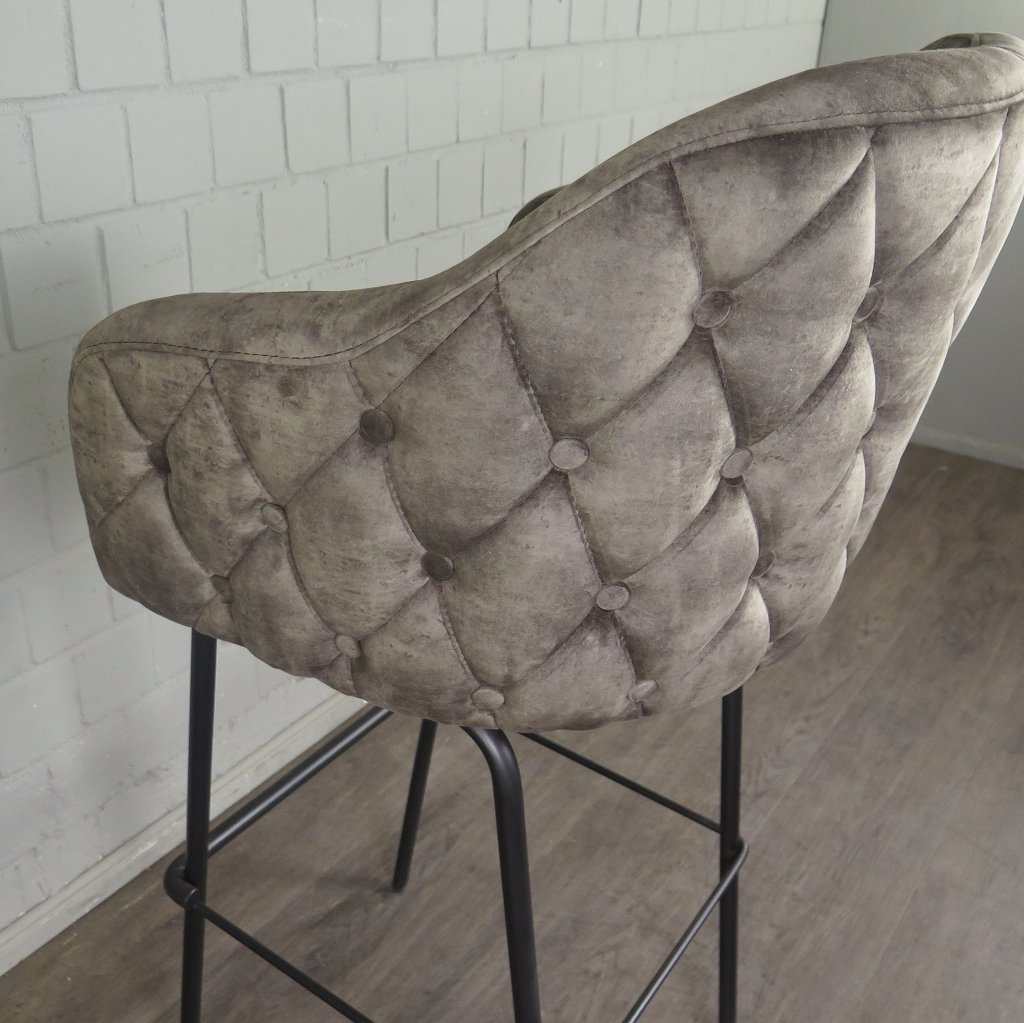 Barhocker Barstuhl Taupe Velour