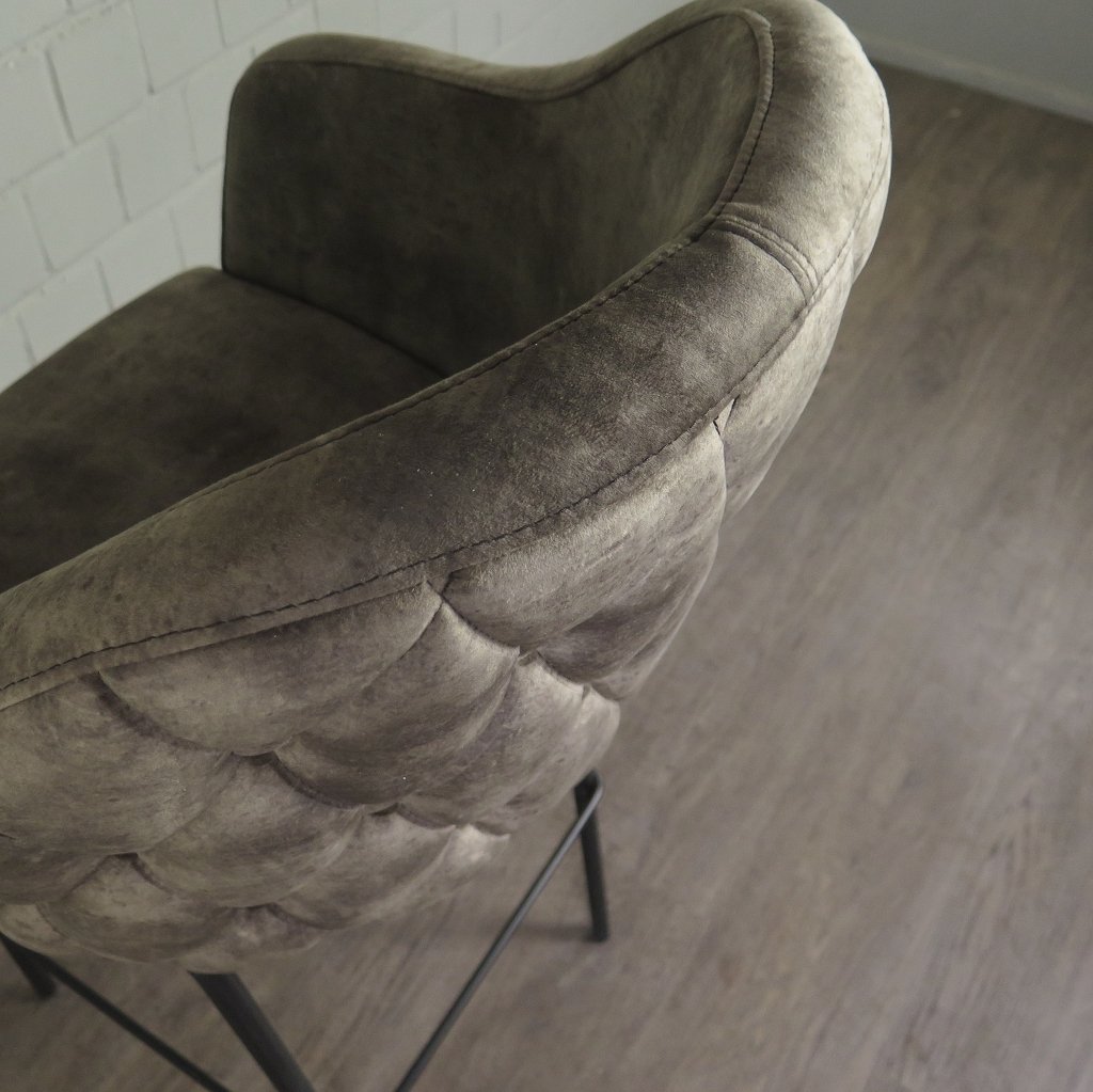 Barhocker Barstuhl Taupe Velour