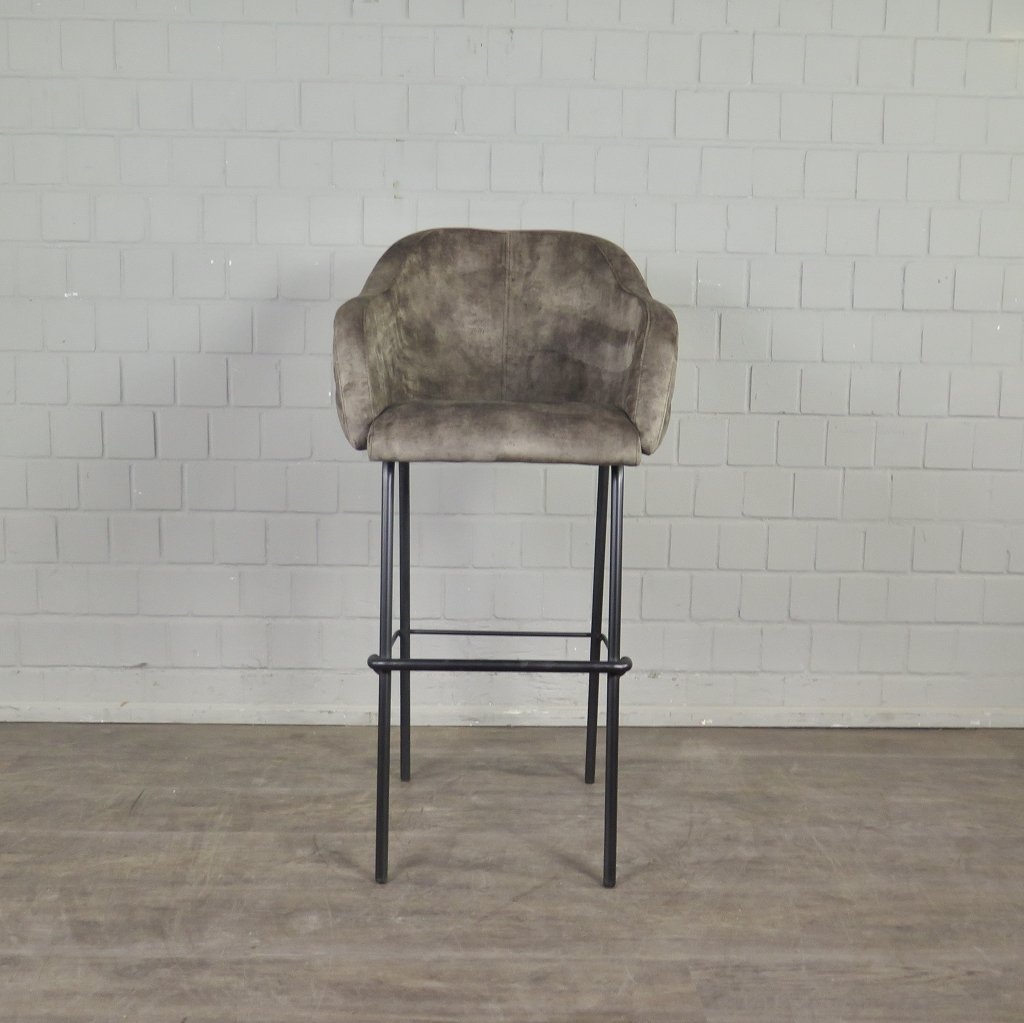 Barhocker Barstuhl Taupe Velour