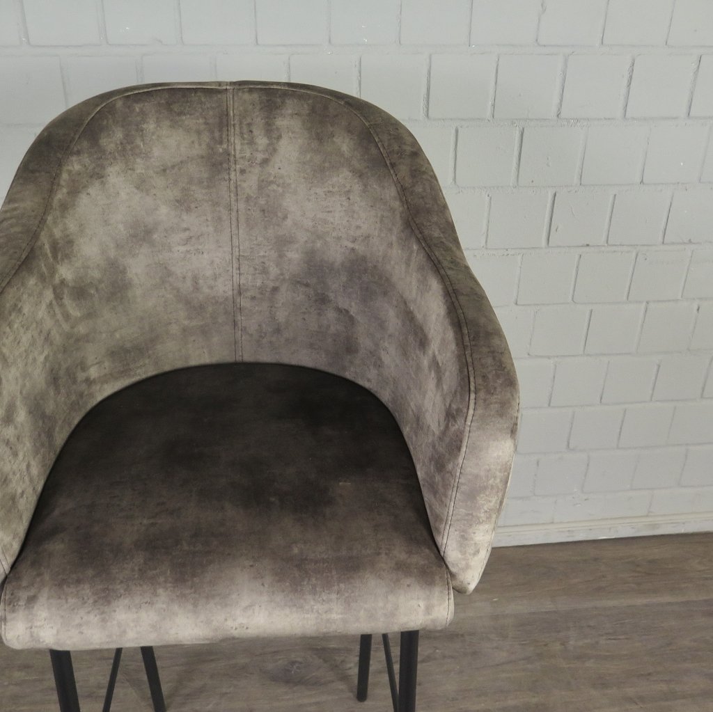 Barhocker Barstuhl Taupe Velour