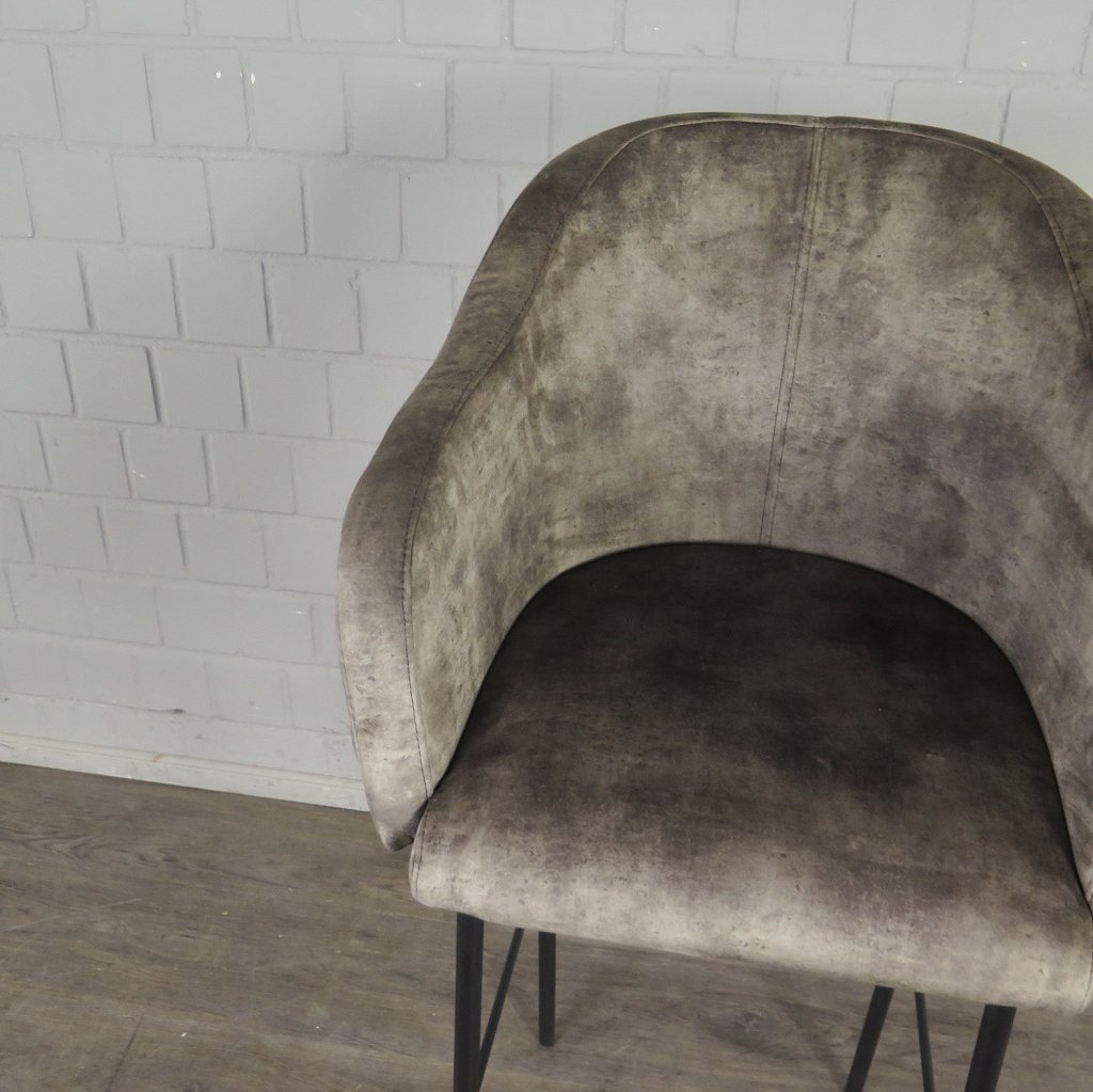 Barhocker Barstuhl Taupe Velour
