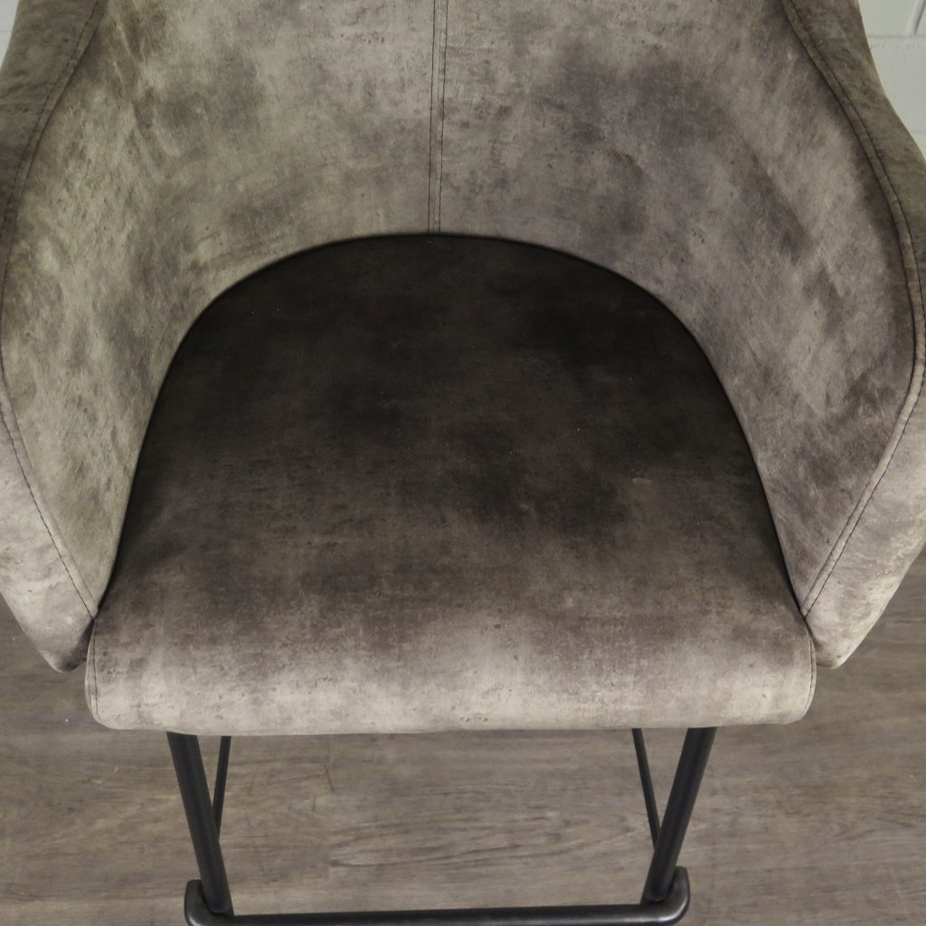 Barhocker Barstuhl Taupe Velour