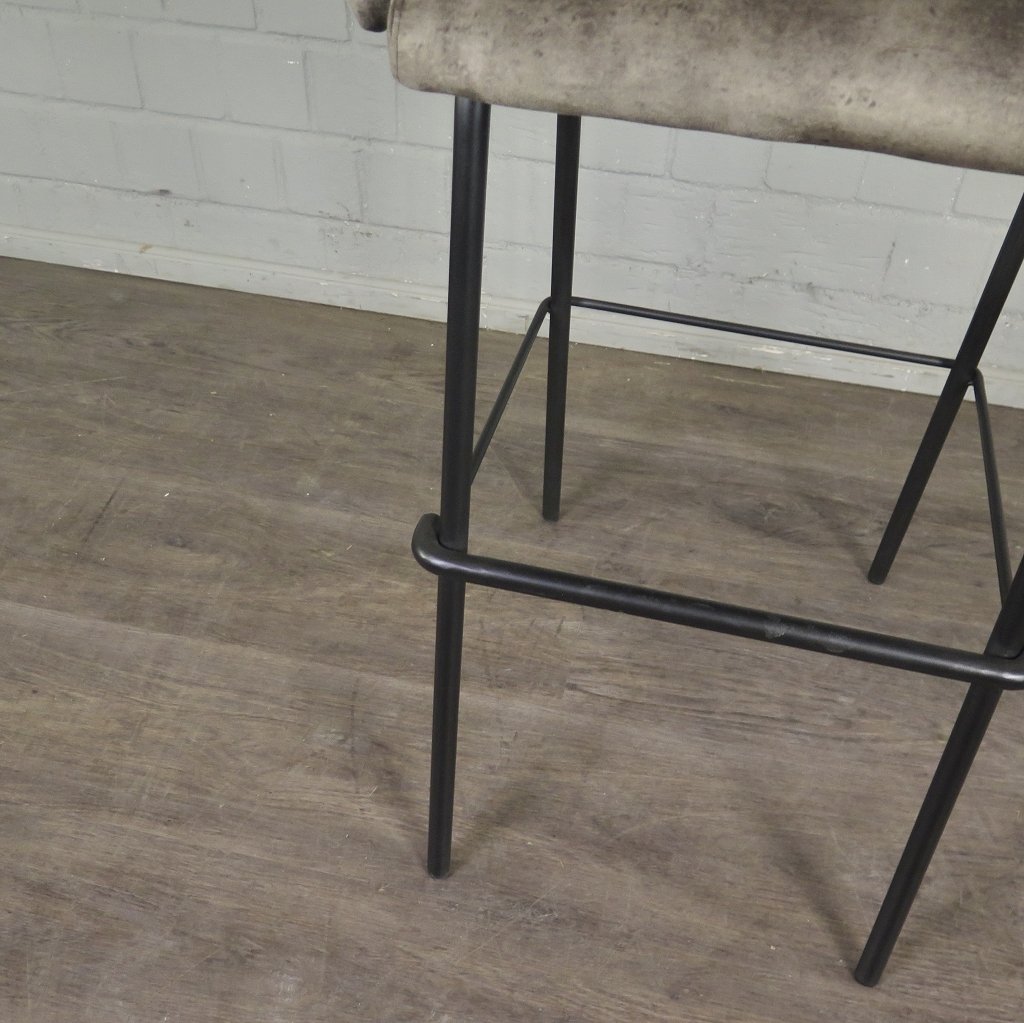 Barhocker Barstuhl Taupe Velour