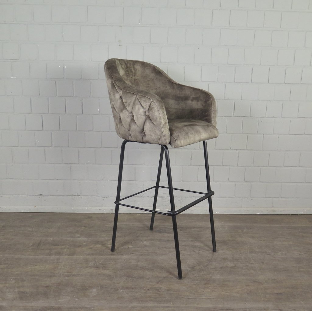 Barhocker Barstuhl Taupe Velour