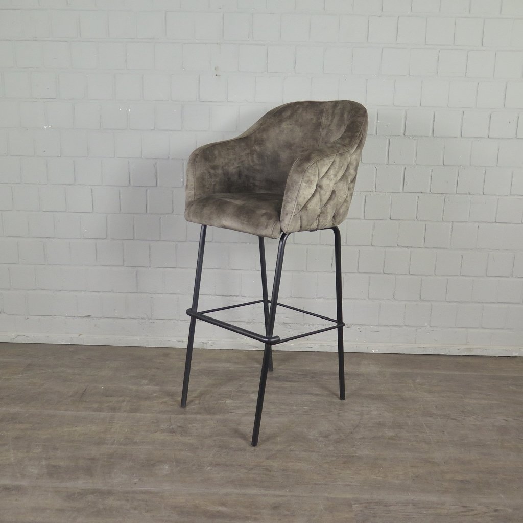 Barhocker Barstuhl Taupe Velour