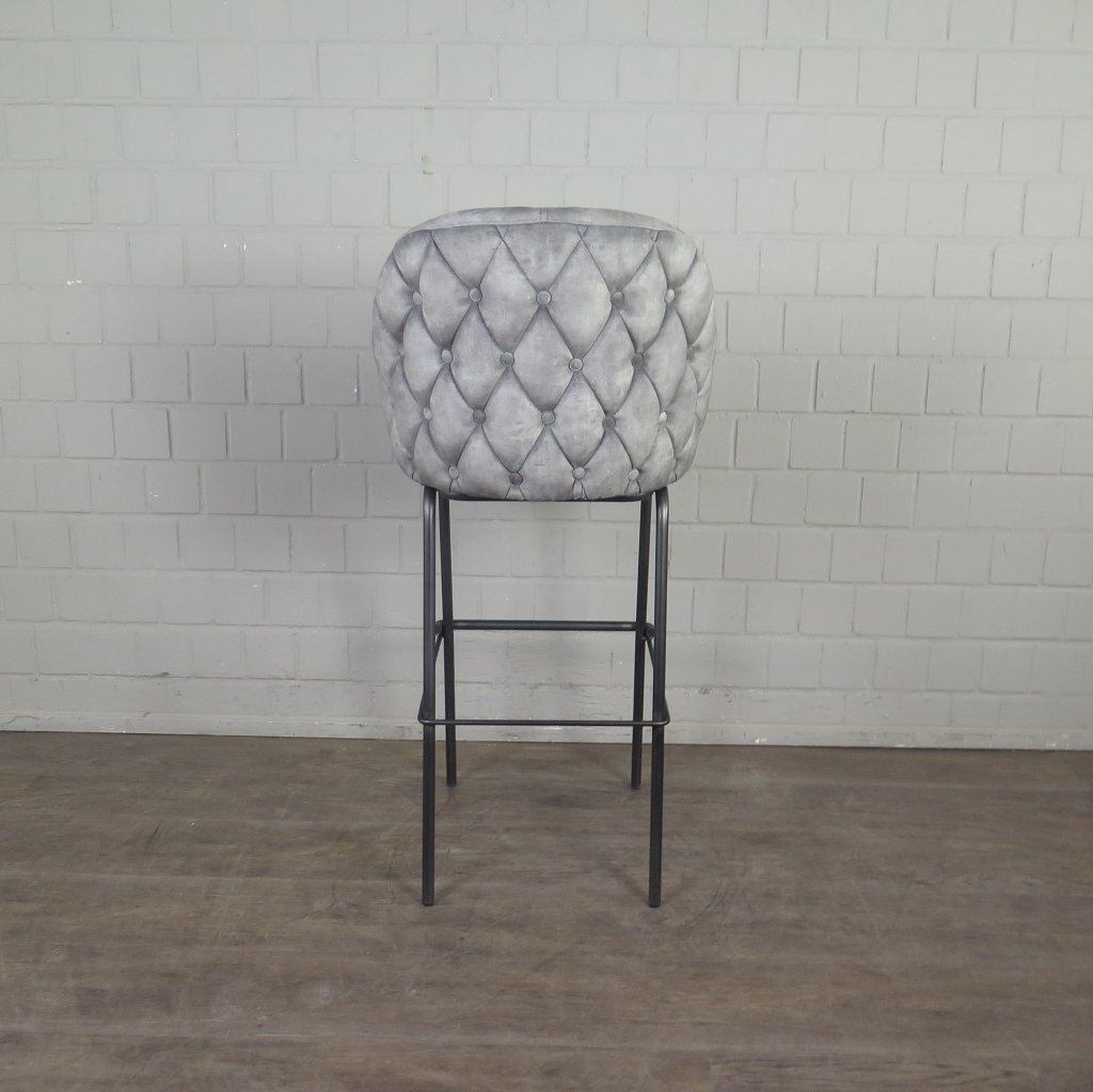 Barhocker Barstuhl Grau Velour