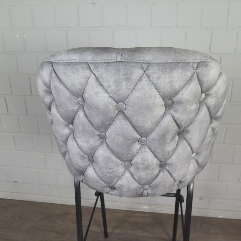 Barhocker Barstuhl Grau Velour