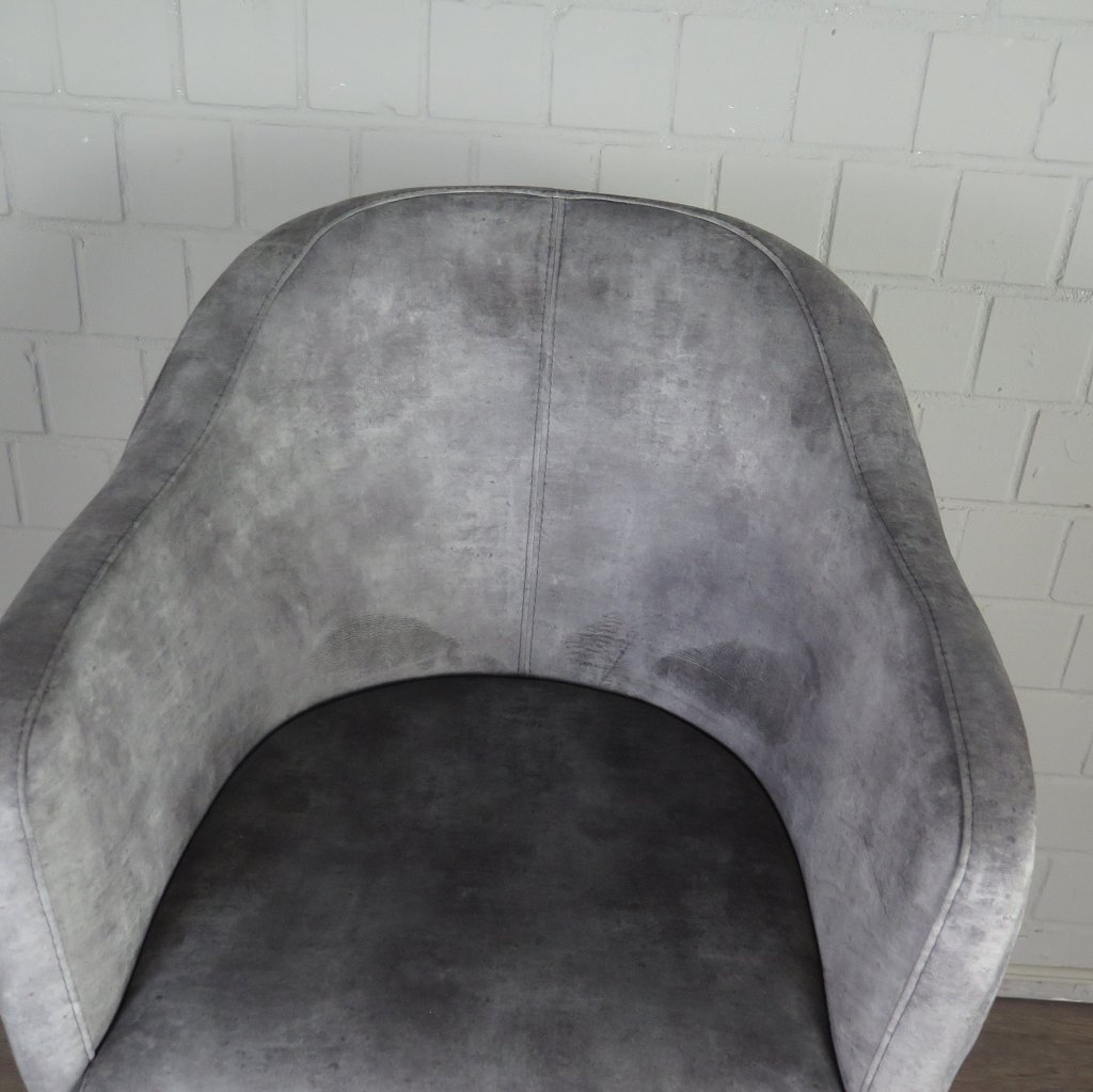 Barhocker Barstuhl Grau Velour