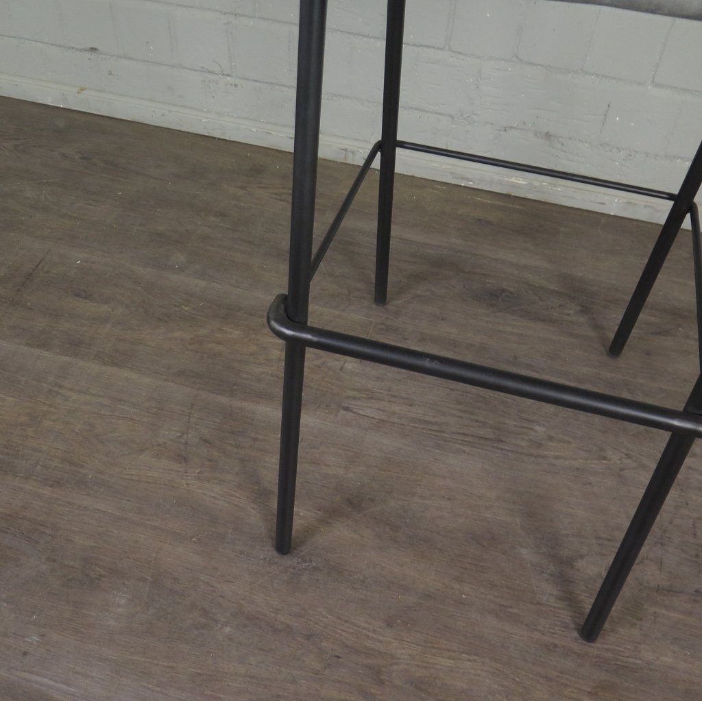 Barhocker Barstuhl Grau Velour