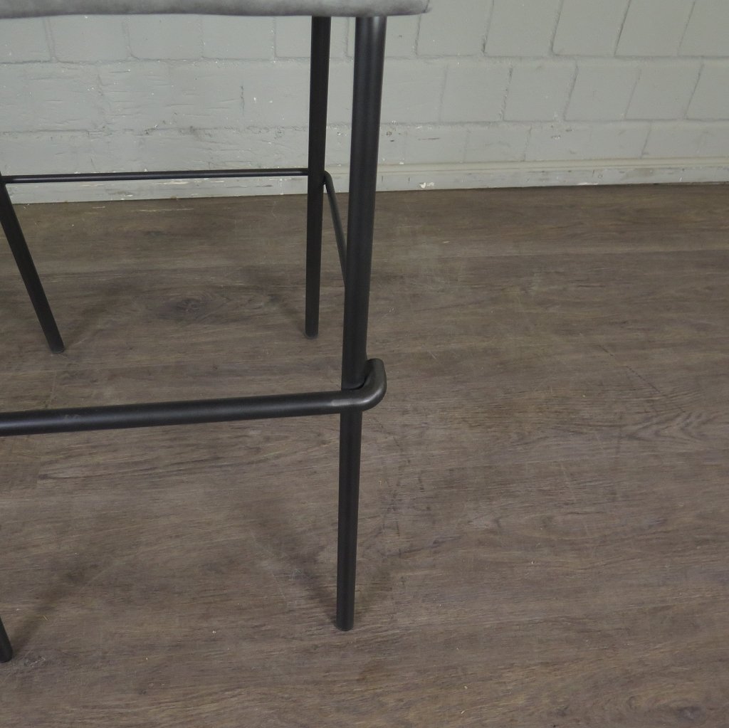 Barhocker Barstuhl Grau Velour