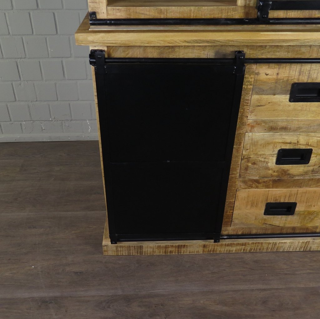 Bücherschrank Vitrine Mangoholz 1,00 m