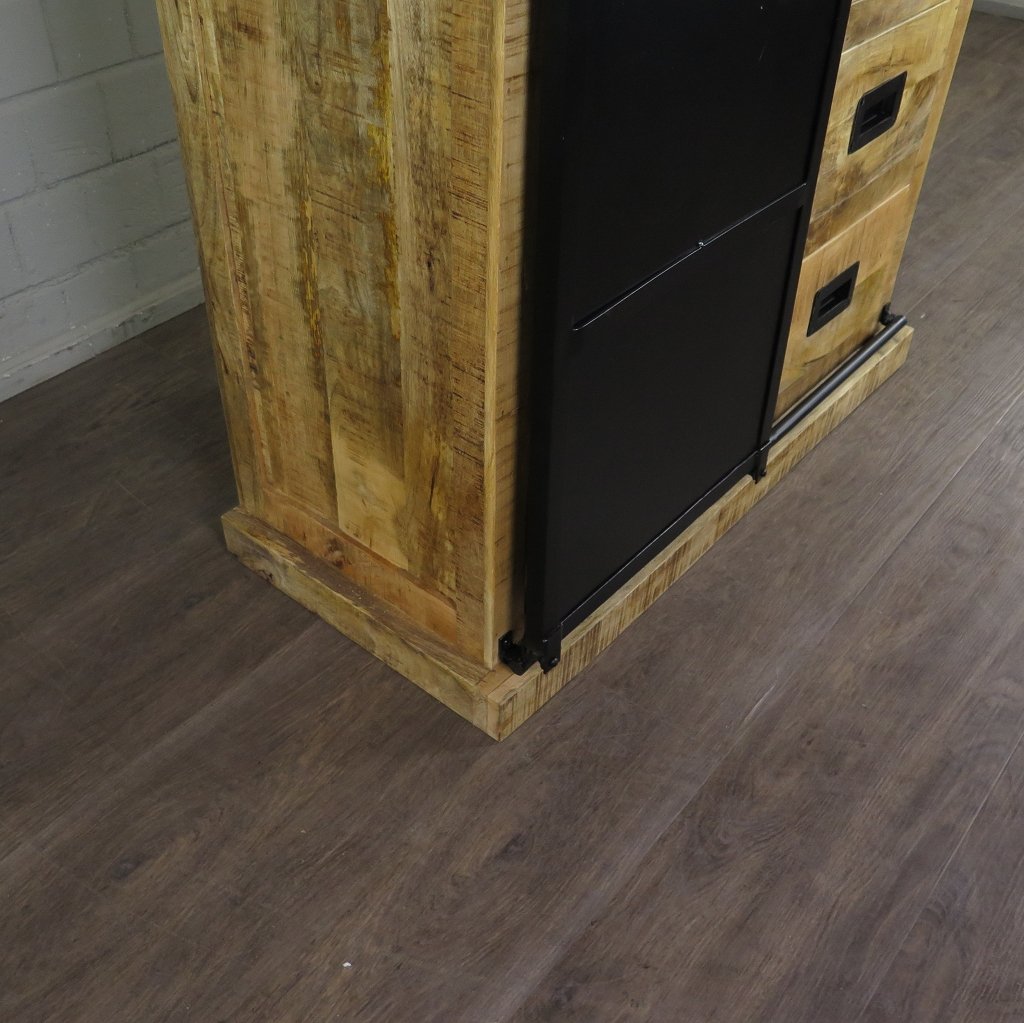 Bücherschrank Vitrine Mangoholz 1,00 m