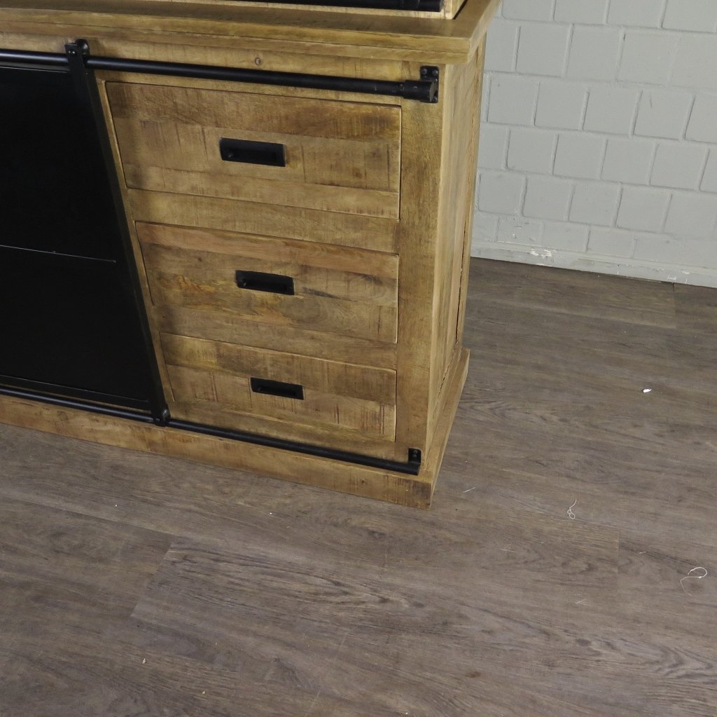 Bücherschrank Vitrine Mangoholz 1,20 m - immagine 8