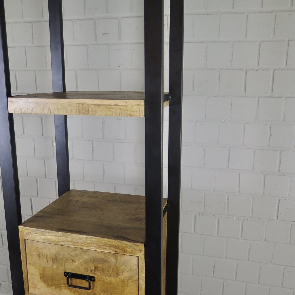 Hochschrank Regal Mangoholz 0,55 m