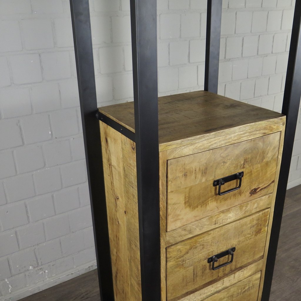 Hochschrank Regal Mangoholz 0,55 m