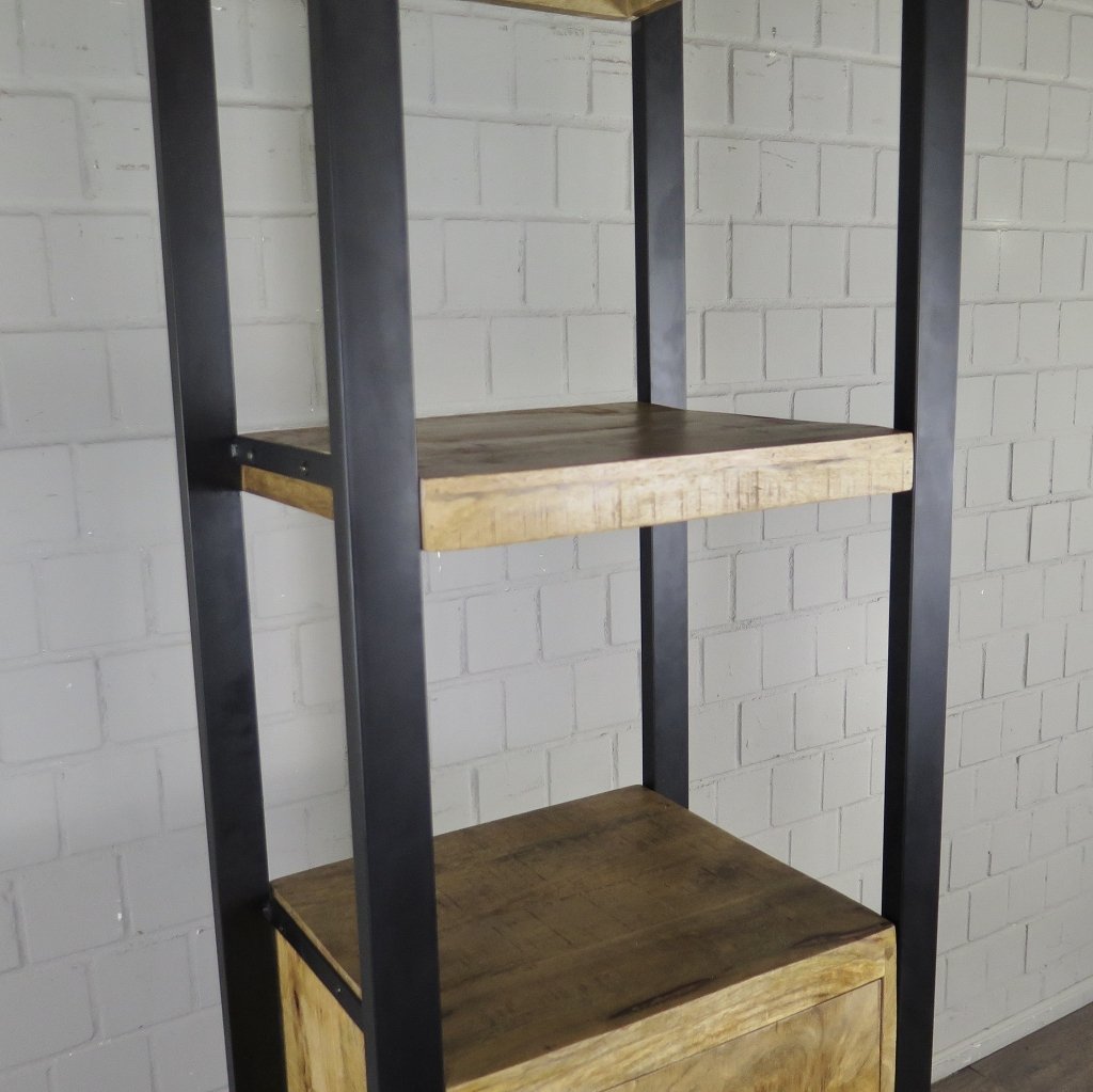 Hochschrank Regal Mangoholz 0,55 m