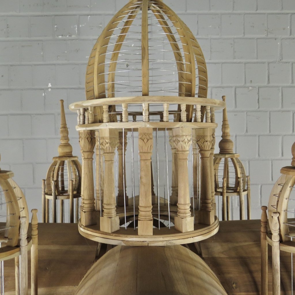 Vogelkäfig Vogelpalast Vogelhaus Teakholz 2,35 m