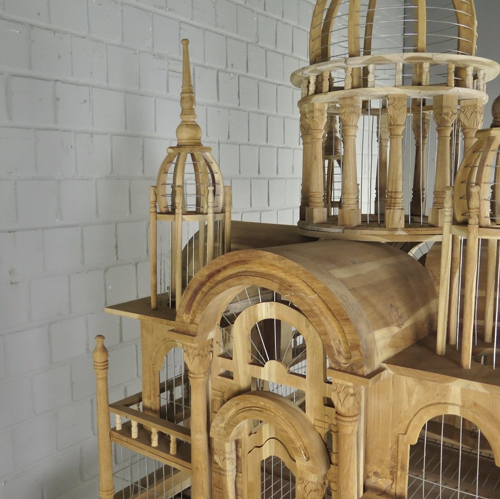 Vogelkäfig Vogelpalast Vogelhaus Teakholz 2,35 m