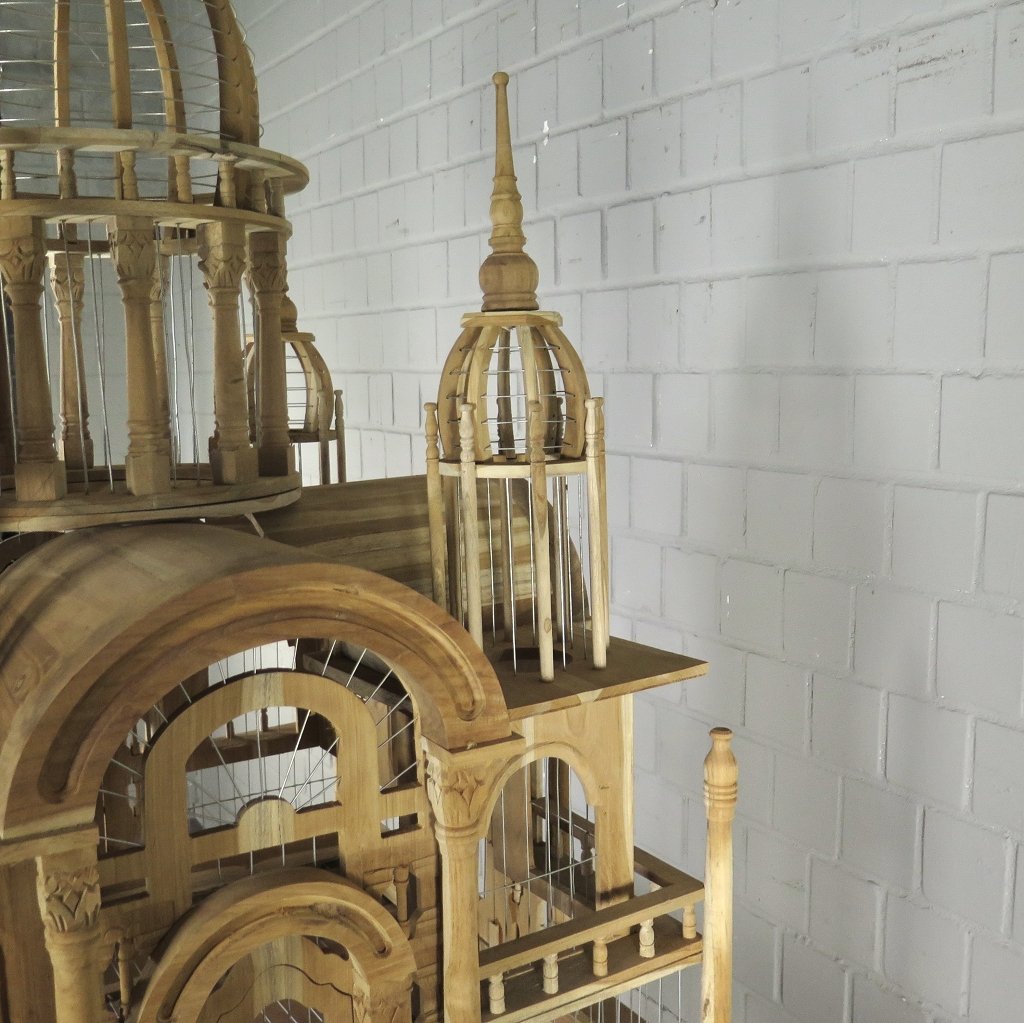 Vogelkäfig Vogelpalast Vogelhaus Teakholz 2,35 m
