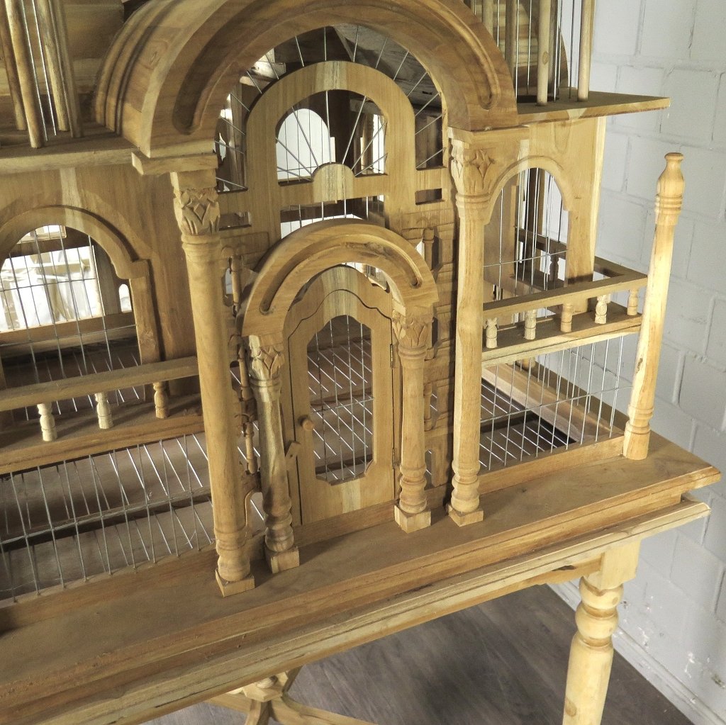 Vogelkäfig Vogelpalast Vogelhaus Teakholz 2,35 m