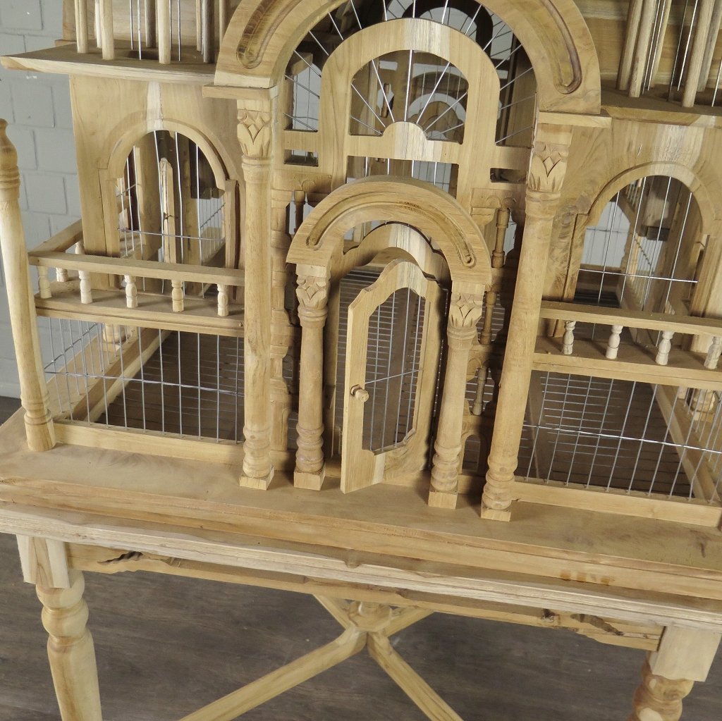 Vogelkäfig Vogelpalast Vogelhaus Teakholz 2,35 m