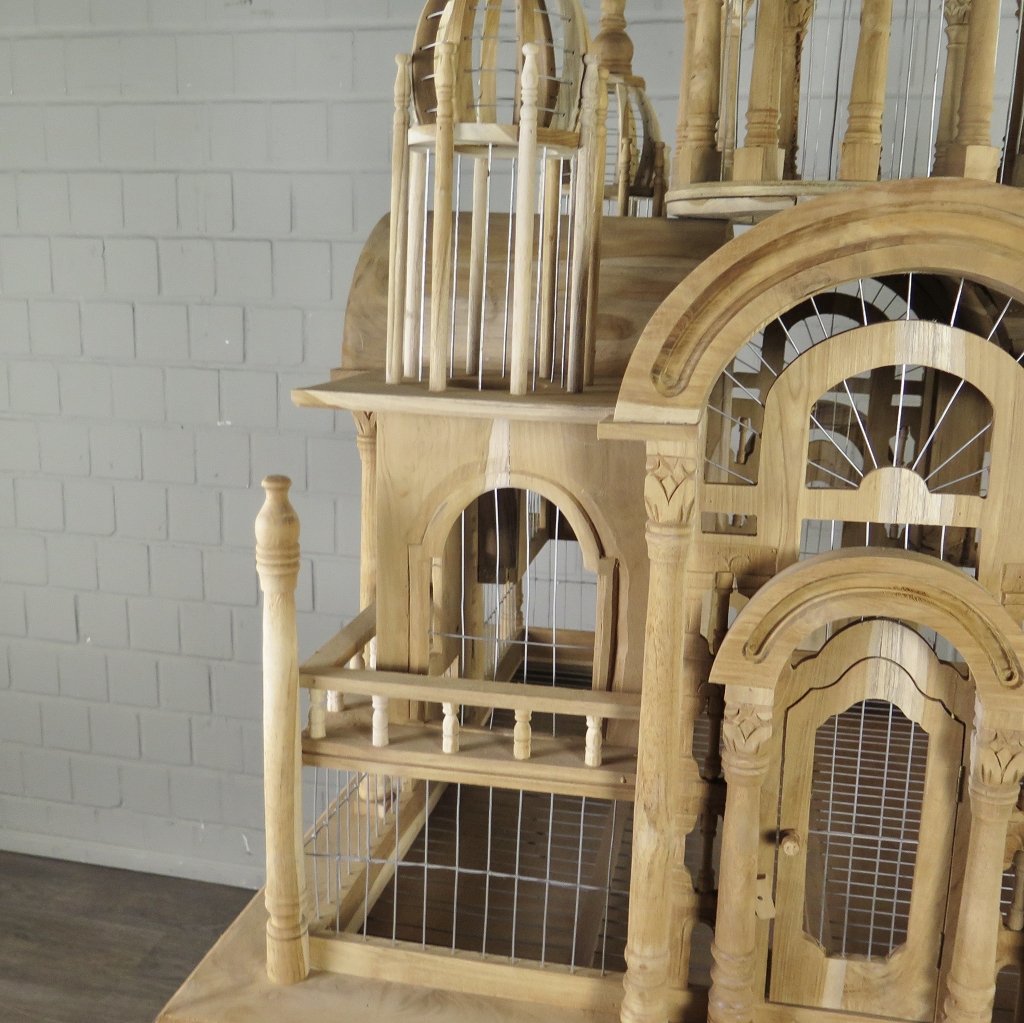 Vogelkäfig Vogelpalast Vogelhaus Teakholz 2,35 m