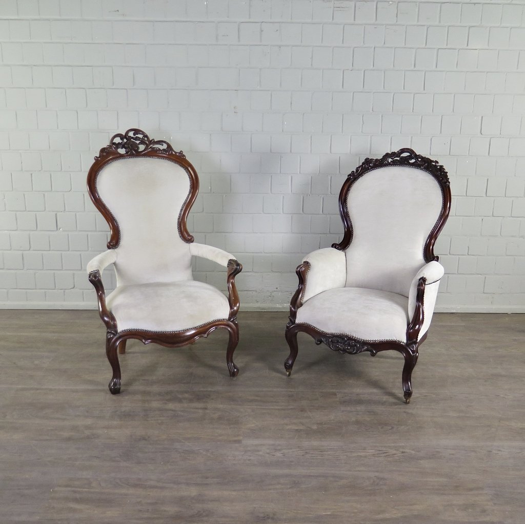 Sessel Biedermeier 1860 Nussbaum
