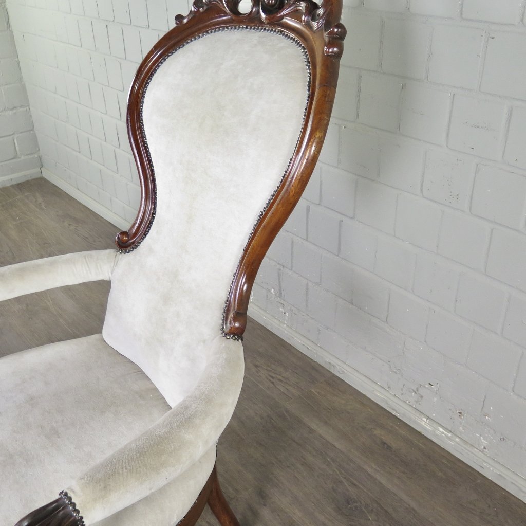 Sessel Biedermeier 1860 Nussbaum