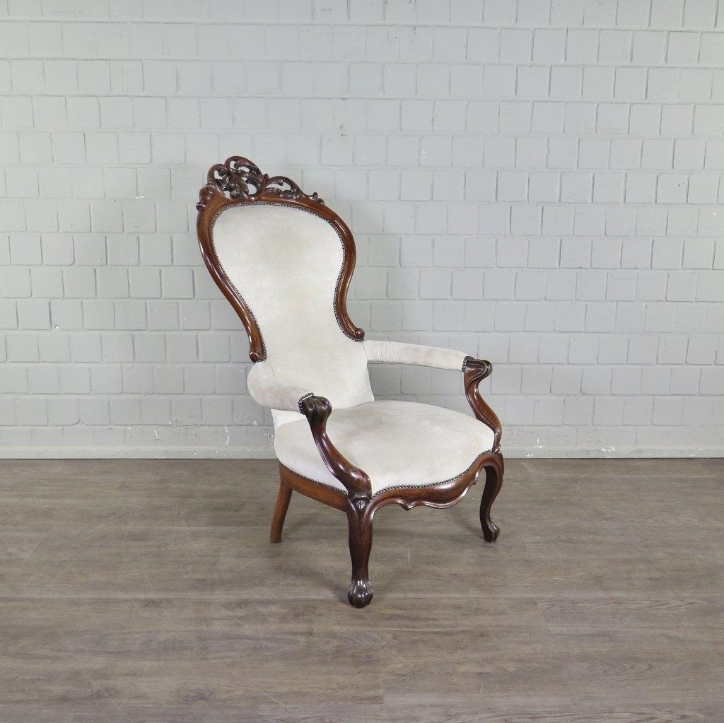 Sessel Biedermeier 1860 Nussbaum