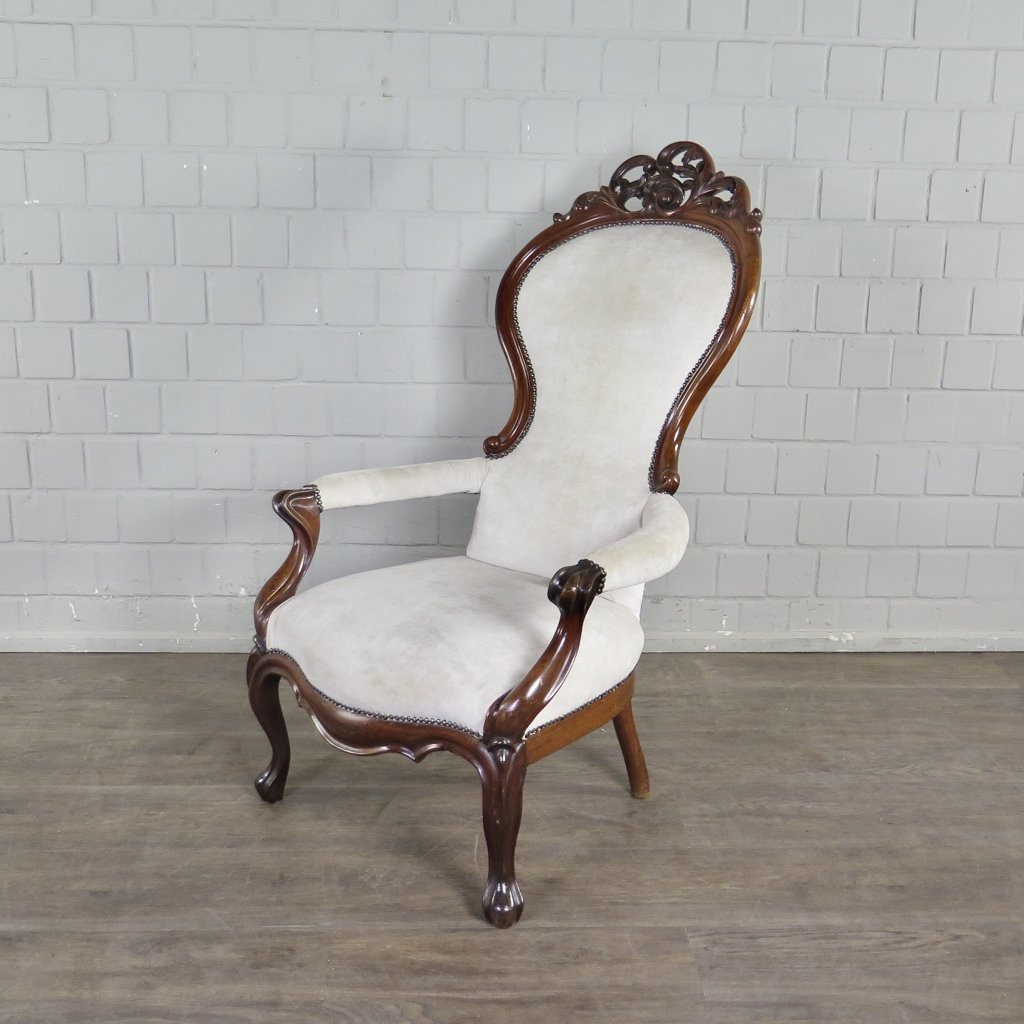 Sessel Biedermeier 1860 Nussbaum