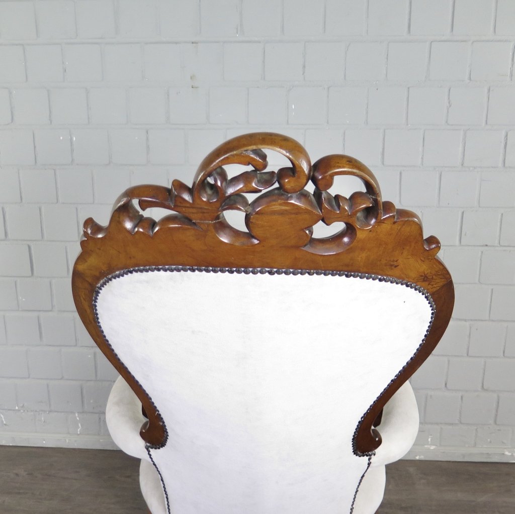 Sessel Biedermeier 1860 Nussbaum