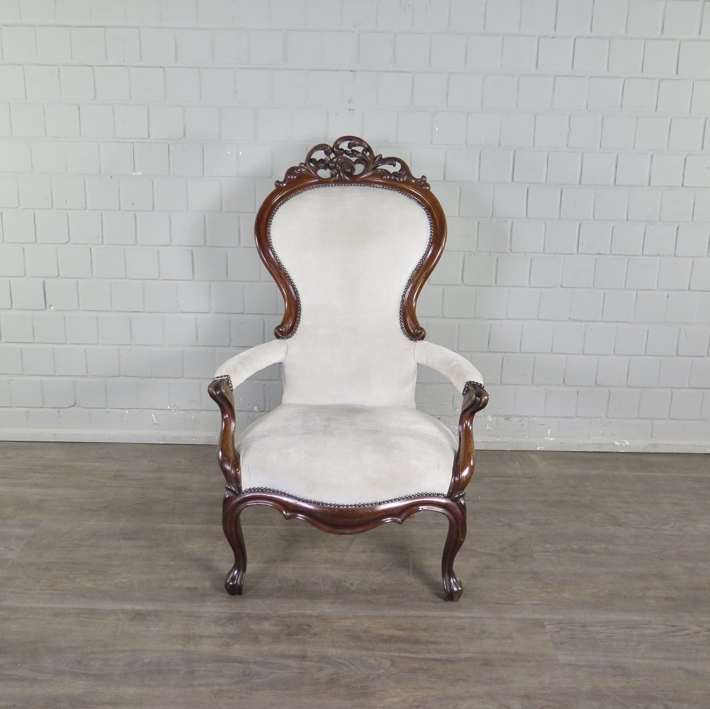 Sessel Biedermeier 1860 Nussbaum