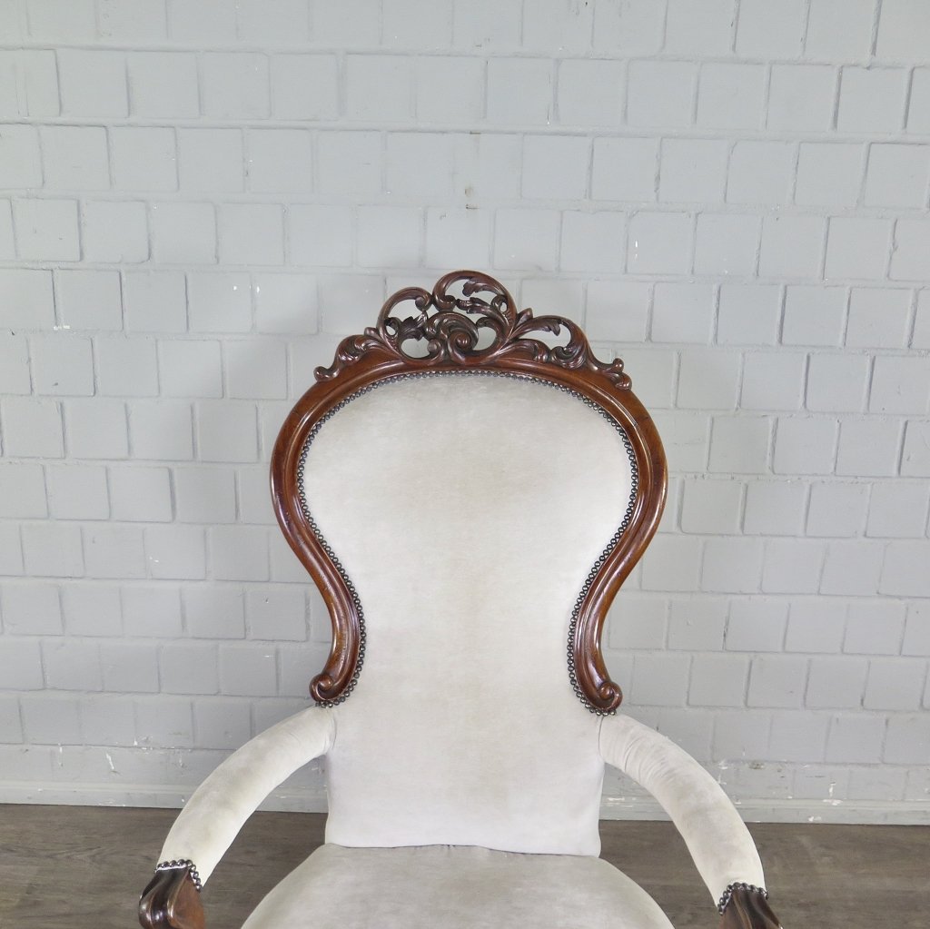 Sessel Biedermeier 1860 Nussbaum