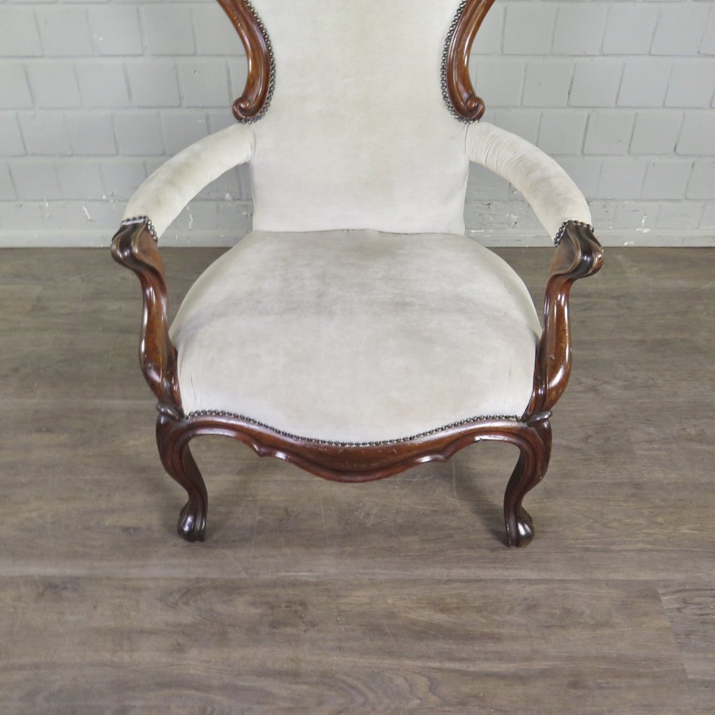 Sessel Biedermeier 1860 Nussbaum
