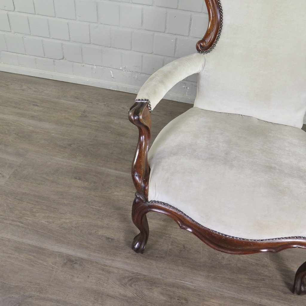 Sessel Biedermeier 1860 Nussbaum