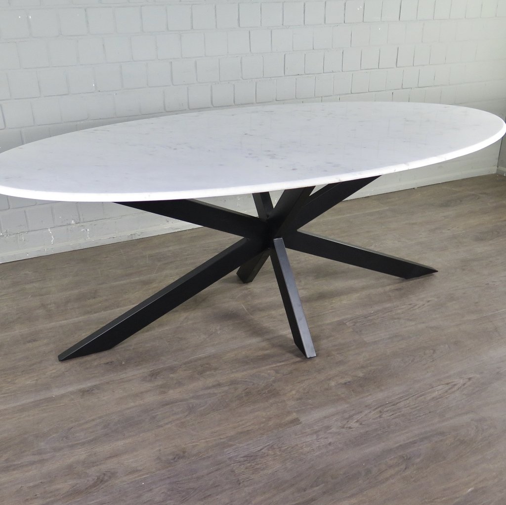 Tisch Küchentisch Esstisch Oval Marmor 2,00 m x 1,00 m